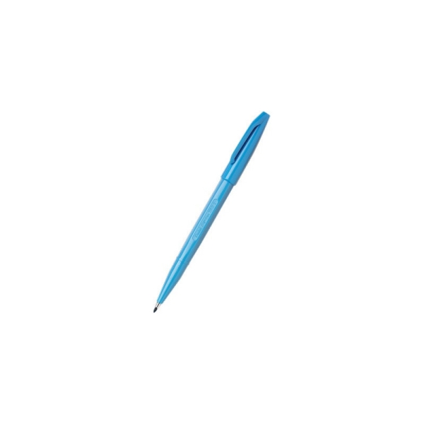 Stylo feutre PentelArts Sign Pen S520 - pointe fine, encre bleue claire pour écriture et dessin