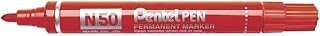 Marqueur permanent Pentel N50 - Pointe ogive 4,3 mm Rouge pour écriture durable