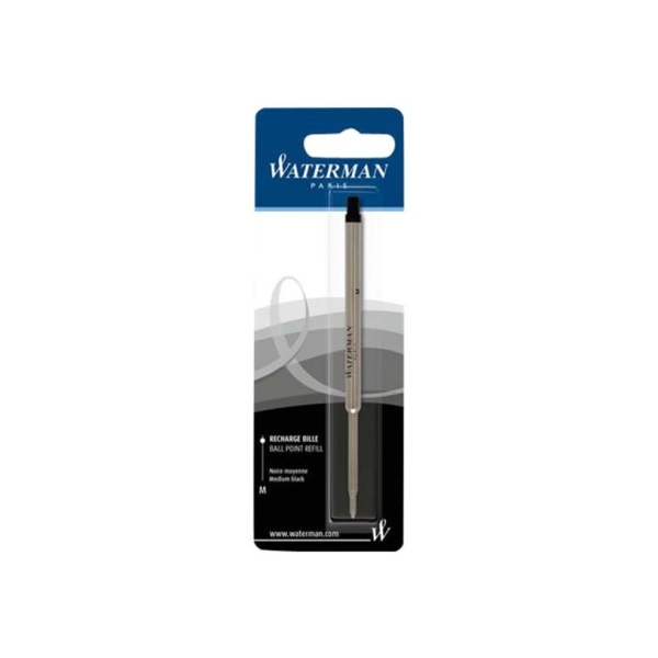 Recharge stylo bille Waterman - encre noire pointe moyenne - compatible avec stylos Waterman pour écriture quotidienne