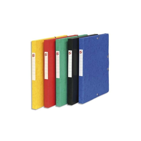 Boîte de classement à élastique - Carte lustrée 7/10 600g/m², dos 25 mm, coloris assortis pour bureau et organisation