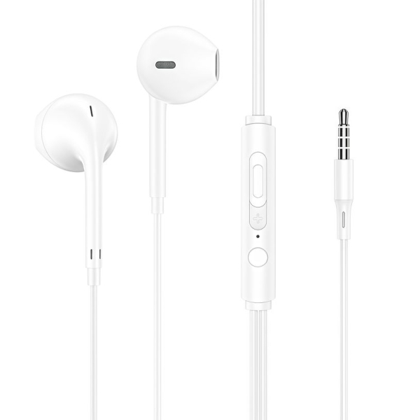 Ecouteurs filaires WOW - intra-auriculaires avec micro - blanc - pour smartphone et ordinateur
