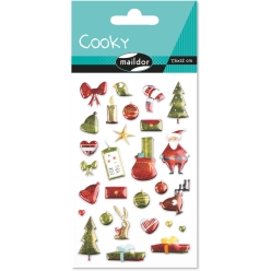 Sacoche Cooky 7,5x12 cm - modèle Noël traditionnel pour rangement accessoires informatiques