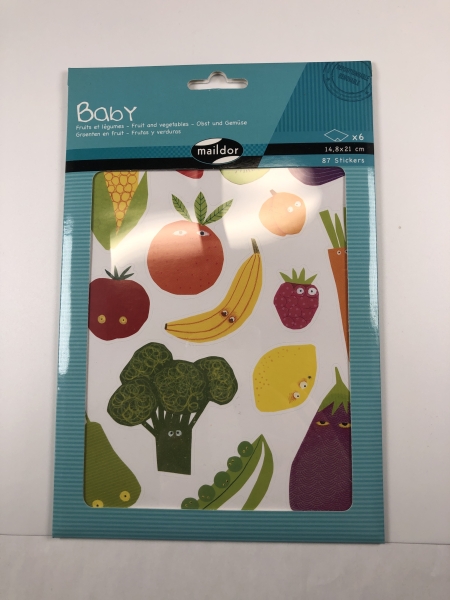 Gommettes fruits - Set de découpage et collage Maildor pour activités créatives et éducatives
