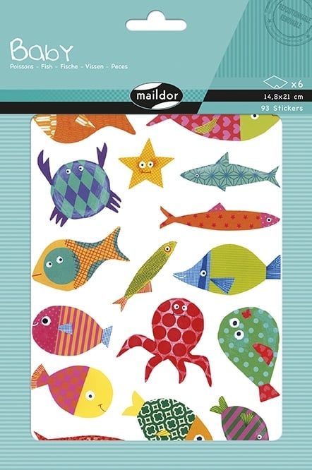 Gommettes poissons Baby - Set de collage créatif pour enfants et activités éducatives