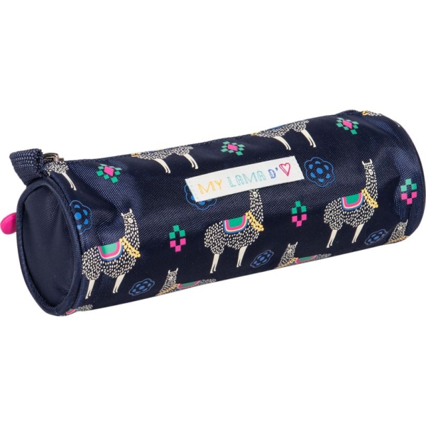 Trousse Hola Lama Ronde Kid'Abord - Accessoire coloré pour enfants, école et loisirs