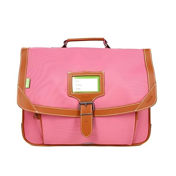 Cartable scolaire 38cm - design classique rose pour école et organisation de la rentrée