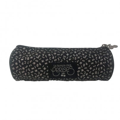 Trousse Ronde Le Temps des Cerises Lettering - Dimensions 21x7 cm, Fermeture éclair