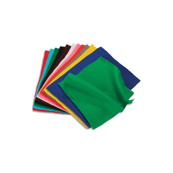 Coupons de feutrine O COLOR - Sachet de 12 pièces 30x20 cm - Couleurs assorties pour loisirs créatifs enfants
