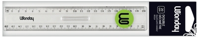 Règle plate Wonday 300 mm plastique avec poignée - outil de mesure pour école et bureau