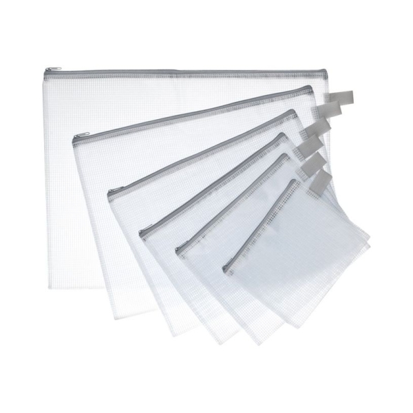 Pochette zippée en PVC Jpc - 26 x 34,5 cm semi-transparente pour documents