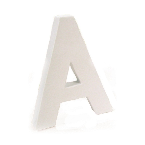 Lettre de décoration Décopatch A - petit format 12 cm - papier mâché blanc pour loisirs créatifs et décoration