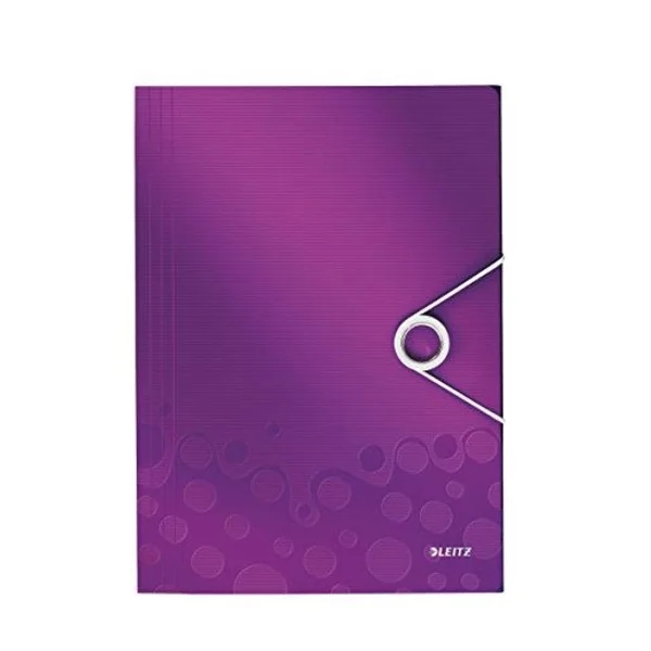 Chemise à élastique Leitz WOW - 3 rabats A4 PP Violet pour Organisation Bureau