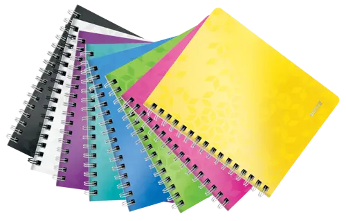 Cahier Leitz WOW A5 quadrillé 5 mm - Couleurs assorties pour organisation scolaire