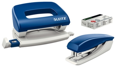 Kit agrafeuse et perforateur Leitz 5507-60-35 bleu - agrafage et perforation pour bureau