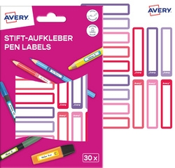 Étiquette pour stylo Avery 10 x 50 mm en papier avec cadre rose pour organisation bureau et école