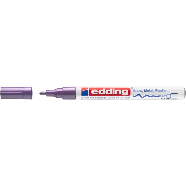 EDDING - 750 - 1 Marqueur Permanent Violet - Utilisable sur toutes surfaces - Pointe Moyenne (2-4mm)