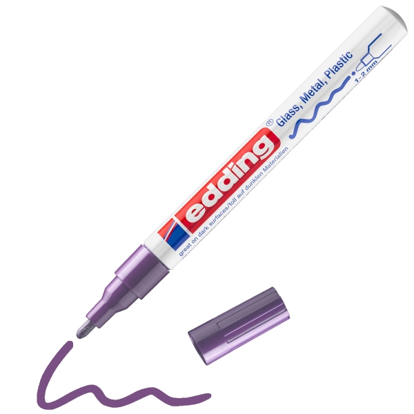 EDDING - 750 - 1 Marqueur Permanent Violet - Utilisable sur toutes surfaces - Pointe Moyenne (2-4mm)