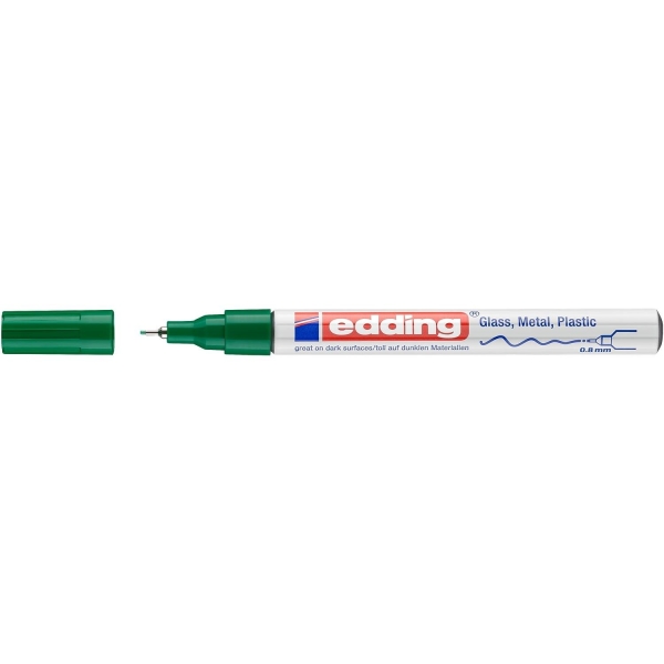 Marqueur peinture brillante edding 780 - Vert, Pointe extra fine 0,8 mm pour dessin et scrapbooking