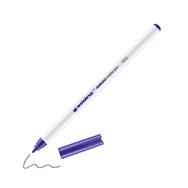 Marqueur textile Edding 4600 - Violet 008, encre à base d'eau, largeur de trait 1 mm pour tissus légers