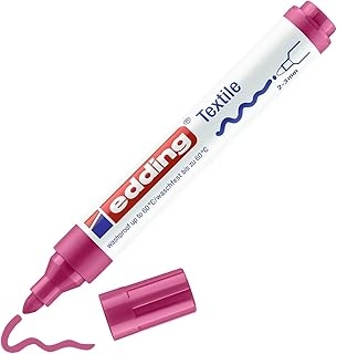 Marqueur pour textiles edding 4500 - Carmin - Pointe ronde 2-3 mm - Feutre lavable 60°C - Pour tissus clairs