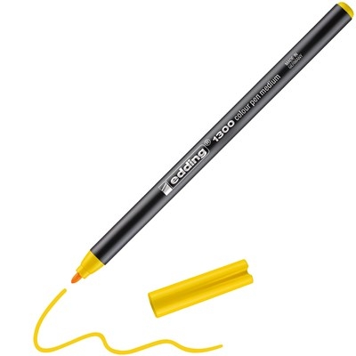 Feutre à pointe fibre Edding 1300 - jaune, pointe ronde 2 mm pour écriture et dessin scolaire