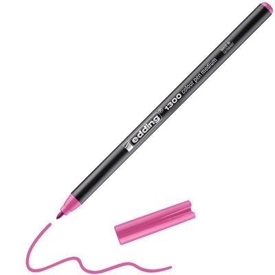 Feutre à pointe fibre Edding 1300 - Rose, pointe ronde 2 mm pour dessin et écriture scolaire