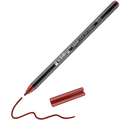 Feutre à pointe fibre Edding 1300 - rouge, pointe ronde 2 mm pour écriture scolaire et bureau