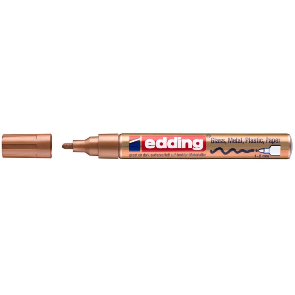 Marqueur Permanent Cuivre EDDING 751 - Pointe Fine 1-2mm - Pour toutes surfaces