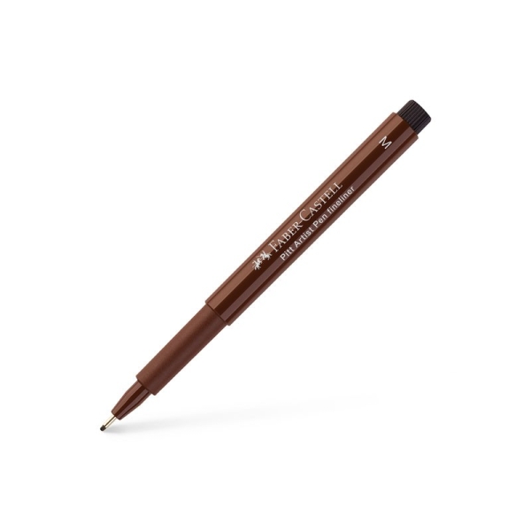 Feutre Faber-Castell Pitt Artist Pen - Sanguine Pointe moyenne M 0,7 mm n°175 Dark Sepia pour Dessin et Illustration