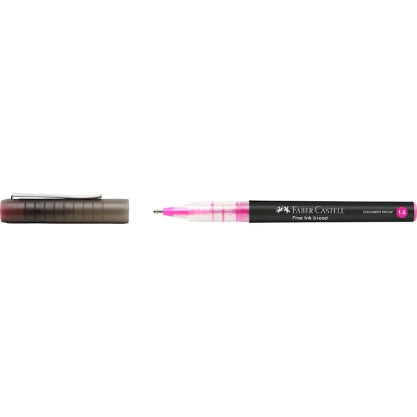 Stylo Roller Faber-Castell Free Ink Broad 1.5 mm - Encre Rose Largeur de Trait pour Écriture Créative