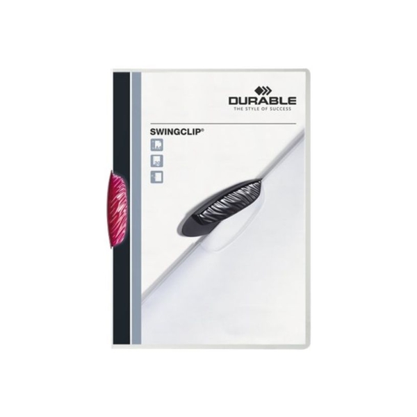 Chemise de Classement Durable 226035 Swingclip - 1-30 Feuilles A4 Clip Rouge Pourpre pour Documents
