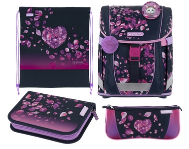 Cartable herlitz FiloActive XL - grande capacité, design Blossom Dance, polyester avec dos rembourré ergonomique pour école et organisation scolaire