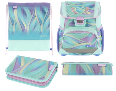 Cartable Herlitz Loop Plus Minty Love - design ergonomique léger et résistant pour école et bureau avec trousse et sac de sport