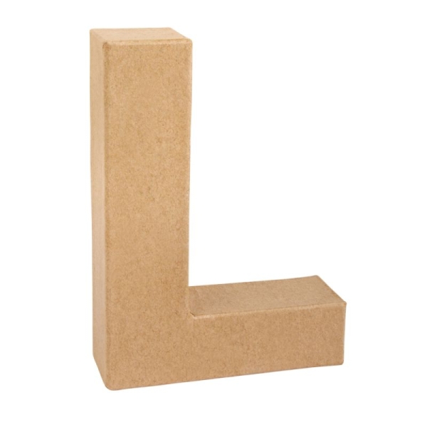 Lettre 3D papier mâché -L- 15x10.5x3 cm pour décoration et loisirs créatifs artistiques