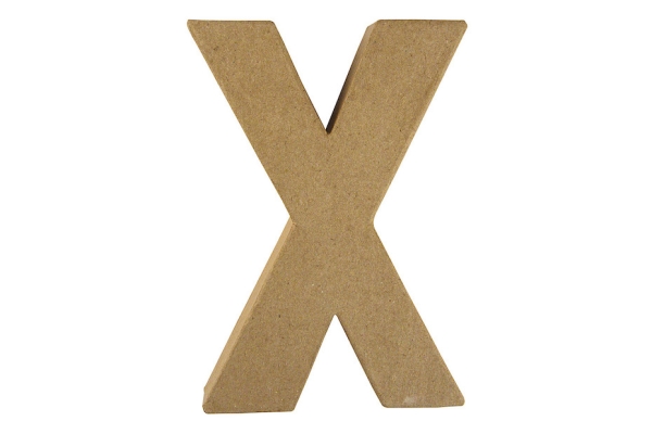 Lettre 3D papier mâché -X- 15x10.5x3 cm pour décoration et loisirs créatifs artistiques