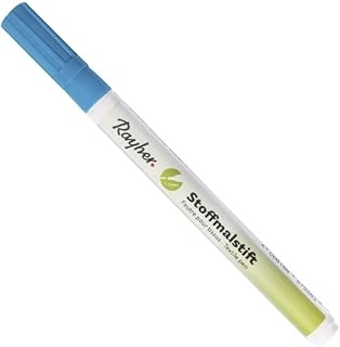 Marqueur pour textiles Rayher - Bleu, pointe fine, permanent, lavable 30°C, pour vêtements et arts créatifs