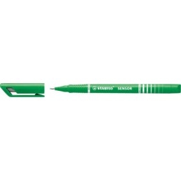 Feutre fin Stabilo SENSOR Vert 189/36 - Pointe fine 0.3mm flexible pour écriture et dessin