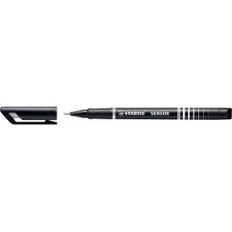 Feutre fin Stabilo SENSOR Noir 189/46 - Pointe fine 0.3mm flexible pour écriture et dessin