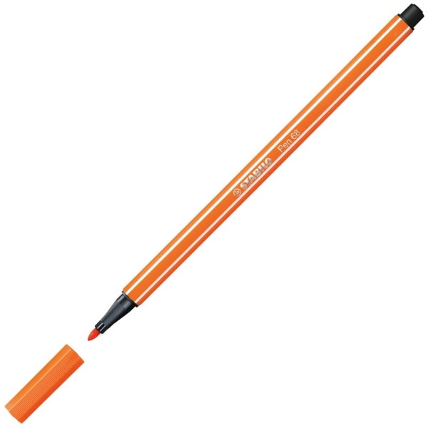 Stylo feutre STABILO Pen 68 - rouge jaune 68/30 pour dessin et écriture scolaire