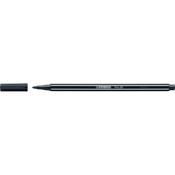 Stylo feutre STABILO Pen 68 - largeur de tracé 1 mm, noir pour écriture et dessin scolaire