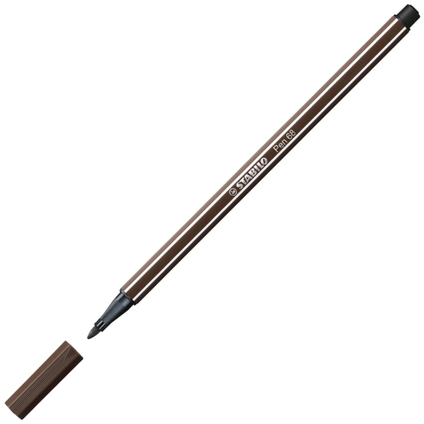 Stylo feutre STABILO Pen 68 - Terre d'ombre 68/65 Pointe moyenne pour dessin et écriture scolaire