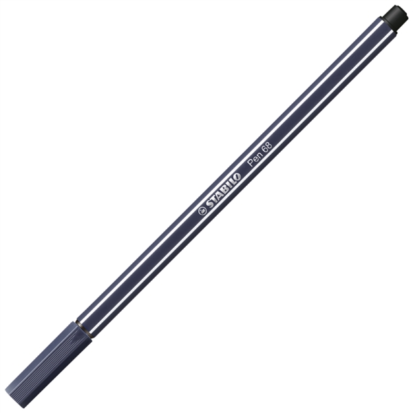 Feutre STABILO Pen 68 - 1mm Gris Foncé - Pointe Moyenne pour Dessin et Écriture