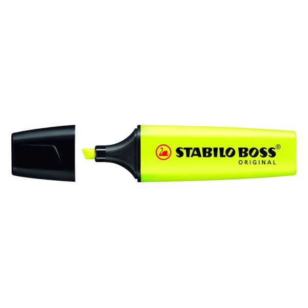 Surligneur Fluo STABILO BOSS ORIGINAL 70/24 - Jaune Pointe Large pour Documents et Notes