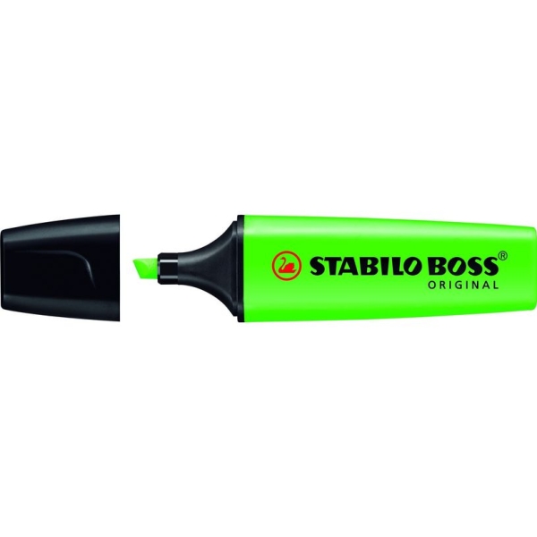 Surligneur Fluo STABILO BOSS ORIGINAL 70/33 - Pointe Large Vert pour Bureau et Études
