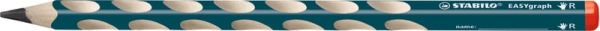 Crayon graphite ergonomique STABILO EASYgraph - HB droitier bleu ardoise 322/HB-6 pour écriture enfant
