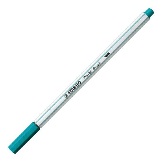 Feutre Pinceau STABILO Pen 68 Brush - Bleu Turquoise Pointe Flexible pour Hand Lettering et Coloriage