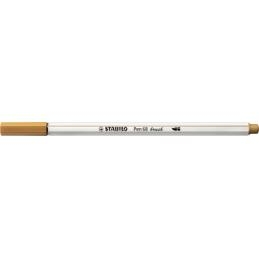 Feutre pinceau STABILO Pen 68 Brush - Ocre foncé, pointe flexible, largeur variable pour hand lettering et coloriage
