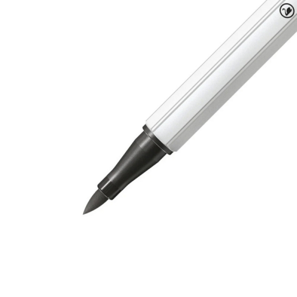 Stylo feutre STABILO Pen 68 - Gris moyen 568/95 - Pointe brush pour dessin et écriture scolaire