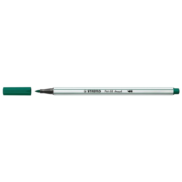 Feutre Pinceau STABILO Pen 68 Brush - Vert Pin 568/53 Pointe Flexible pour Loisirs Créatifs