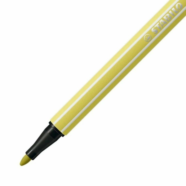 Stylo feutre STABILO Pen 68 - Jaune moutarde 68/67 Pointe moyenne pour dessin et écriture scolaire